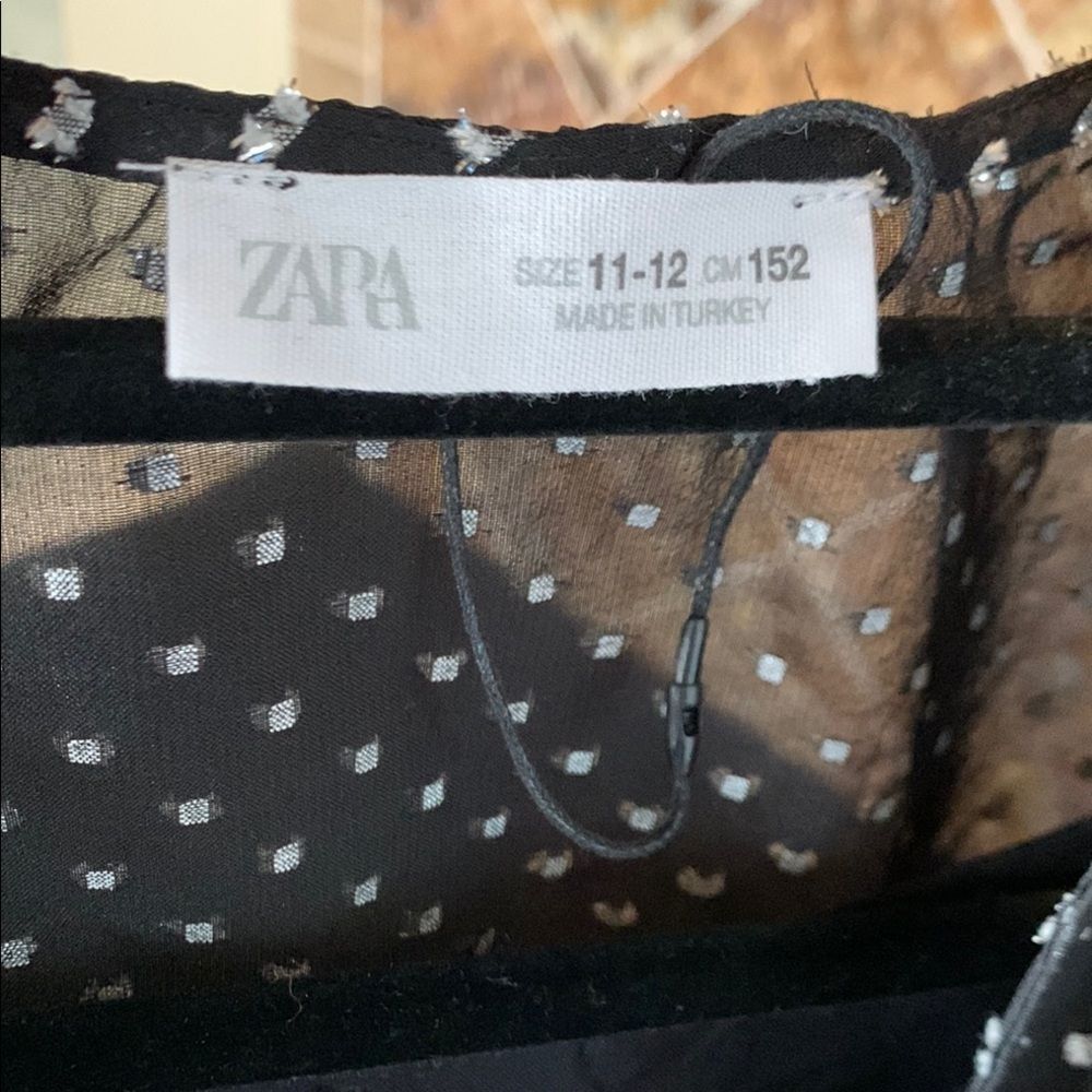 Zara Kids Black and Silver Party Dress Size 11-12 - Picture 4 of 9